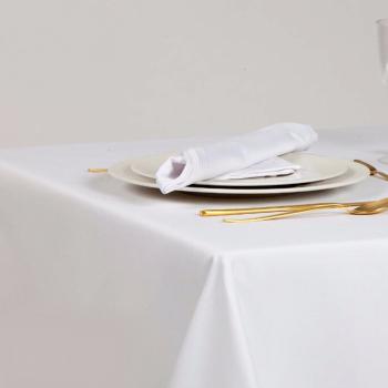 Tablecloth Satin White teflon 160x160 cm for hotel
