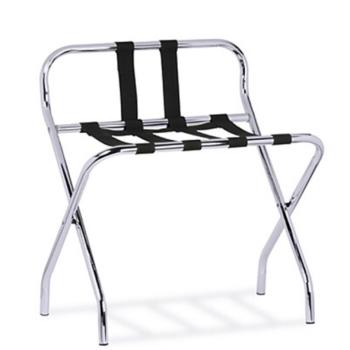 LUGGAGE RACK IN BRUSHED CHROMED STEEL HIGH BACK