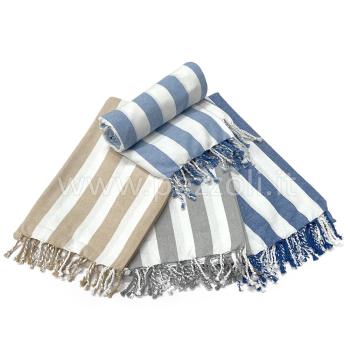 Beach Towels light fouta MARINA 100x200 WITH FRINGES