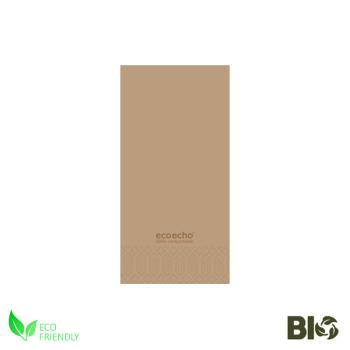 ECO Paper Napkins size 40x40 cm 2ply Brown 1/8 &#128;0,032  (box1500pcs)