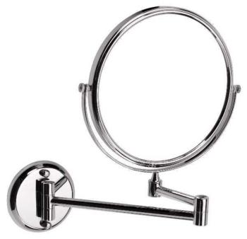 Specchio da bagno ingranditore in acciaio con doppio braccio snodato