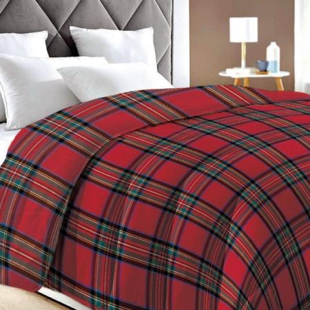 Quilted bedcover Tartan double