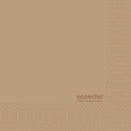 ECO Paper Napkins size 24x24 cm 2ply Brown &#128;0,016 (box2400pcs) - photo 3
