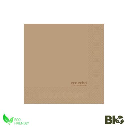 ECO Paper Napkins size 24x24 cm 2ply Brown &#128;0,016 (box2400pcs)