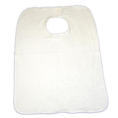 Adult bib in white terry with elastic 52x70cm